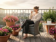 Fotel na taras z technorattanu MODERNO szary