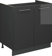 Szafka pod zlew antracyt wysoki połysk 80x51.6x82 fame-line