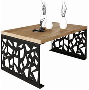 Prostokątna ława w stylu loft czarny + dąb lancelot Z5-R73