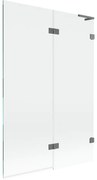 Mexen Lunar L parawan nawannowy 2-skrzydłowy prawy 120 x 150 cm, transparent, gun metal - 897L-120-100-95-00-P