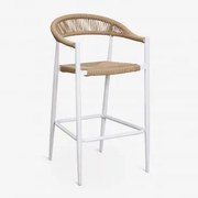 Pack 2 Wysokich Stołków 75 Cm Z Aluminium I Syntetycznego Rattanu Amatria Gardenia Biel - Sklum