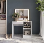 Stół toaletowy biały/biały wysoki połysk 89.8x50.1x76 sherry