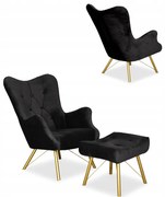 Fotel skandynawski Luna z podnóżkiem Family Meble.