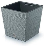 Donica ogrodowa kwadratowa Furu Square Low 24 cm szary PROSPERPLAST