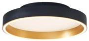 Designerska lampa sufitowa czarna ze złotem 40 cm z 3-stopniowym przełącznikiem LED - IngoDesignerski Oswietlenie wewnetrzne