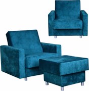 Fotel rozkładany z podnóżkiem Alicja Family Meble