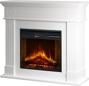 Kominek elektryczny CAMBRIDGE, kominek stojący, drewno białe, 110x25x95h