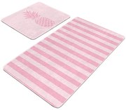 Różowe aksamitne dywaniki łazienkowe zestaw 2 szt. 60x100 cm – Mila Home