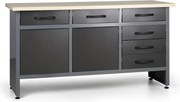 Stół warsztatowy G1, 840 x 1600 x 600 mm, 6 szuflad, 2 szafki