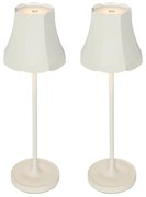 Zestaw 2 lamp stołowych Retro kremowe ładowane IP44 - Granny
