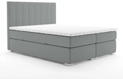 Łóżko kontynentalne SALIMA 140x200 szare velvet z pojemnikiem LAVERTO