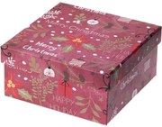 Świąteczne pudełko prezentowe, czerwony, 14,5 x 7 x 14,5 cm