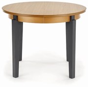 SORBUS stół rozkładany 100-200/100/77, blat dąb miodowy, nogi grafitowe okrągły owalny