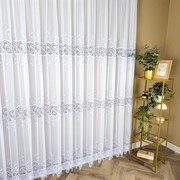 Firana biała z gipiurą Egg trzy pasy - wys. 260 cm