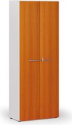 Szafa biurowa z drzwiami PRIMO WHITE, 800 x 420 x 2128 mm, biały/wiśnia