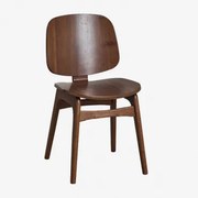 Krzesło Jadalniane Z Drewna Canada Ciemne Drewno & Ciemna Czerń - Sklum