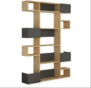 Nowoczesna półka – 120 x 171 x 27 cm – Dąb i antracyt – 100% pokryta melaminą