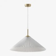 Lampa Sufitowa Wisząca Z Metalu I Tkaniny Margalida Złoto - Sklum