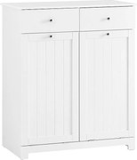 SoBuy Komoda na bieliznę z dwiema szufladami Biały 38x78x89.99cm Funkcjonalny BZR33-II-W