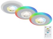 Briloner - ZESTAW 3x LED RGBW Ściemnialne oświetlenie łazienkowe LED/5W/230V IP44+ pilot