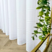 Firana gładka z czterema eleganckimi pasami biała – wys. 300 cm