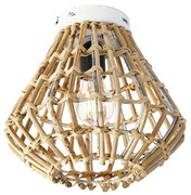 Rustykalna lampa sufitowa bambusowa z białym - Canna Diamond Rustykalny / Vintage Oswietlenie wewnetrzne