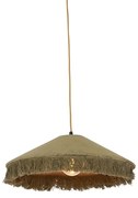 Retro Lampa wisząca zielony welur z frędzlami - Frills ArtDeco Oswietlenie wewnetrzne
