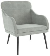 Jasnoszary tapicerowany fotel wypoczynkowy K0-T60