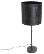 Lampa stołowa z czarnym aksamitnym abażurem, czarna, 25 cm, regulowana - Parte Nowoczesny Oswietlenie wewnetrzne