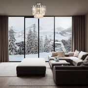 Lampa sufitowa ASPEN CHROME 6xE14, kryształowa, glamour