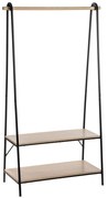 Stojak na wieszaki z ubraniami, 2 półki, 165 cm, wolnostojący