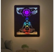 Li-Go 4421/A/4 - LED Dekoracja ścienna LED/10W/5V 30000 mAh 70x90 cm dąb/czakry