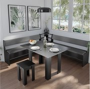 Grupa ławek narożnych czarny 210x210x80 roman