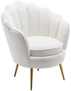 Fotel muszla z białej bukli - LALEA