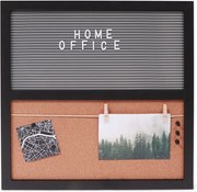 Tablica korkowa HOME OFFICE z literami 40x40 cm, czarna