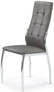 Popielate Krzesło Metalowe Nowoczesne Pikowane T7-W74