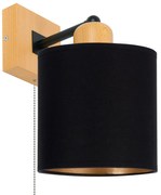 Czarny kinkiet LED CL-SHWD-SC10x10BU-SC jednopunktowy z litego drewna