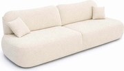 Sofa AVERIO Rozkładana Dwuosobowa Kremowa Boucle Nowoczesna