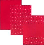 Ścierka kuchenna Kropka czerwony, 50 x 70 cm, zestaw 3 szt.