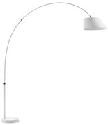 Biała lampa stojąca z tekstylnym kloszem (wysokość 189 cm) May – Kave Home