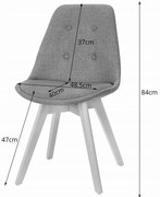 Zestaw stół z krzesłami: stół prostokątny ADRIA 120x80 czarny + 4 krzesła NORI czarne