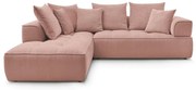 Różowy narożnik z tkaniny szenilowej (lewostronny/w kształcie litery L) Whesley – Bobochic Paris