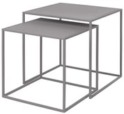 Jasnoszare metalowe stoliki zestaw 2 szt. 40x40 cm Fera – Blomus