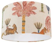 Wielokolorowy abażur z tkaniny we wzór zwierzęcy 35/35/20