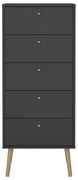 Antracytowa wysoka komoda 50x120 cm Bodo – Tvilum