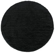 Czarny nowoczesny dywan koło shaggy K7-A03