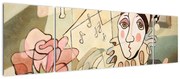 Obraz - Kubizm - harlequin and rose (170x50 cm)