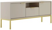 Szafka RTV na złotych nóżkach 135 cm kaszmir S1-G40