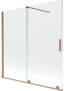 Mexen Velar parawan nawannowy 2-skrzydłowy rozsuwany 160 x 150 cm, transparent, miedź szczotkowana - 896-160-000-01-65