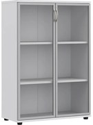 Biały regał biurowy z drzwiczkami K3-N03